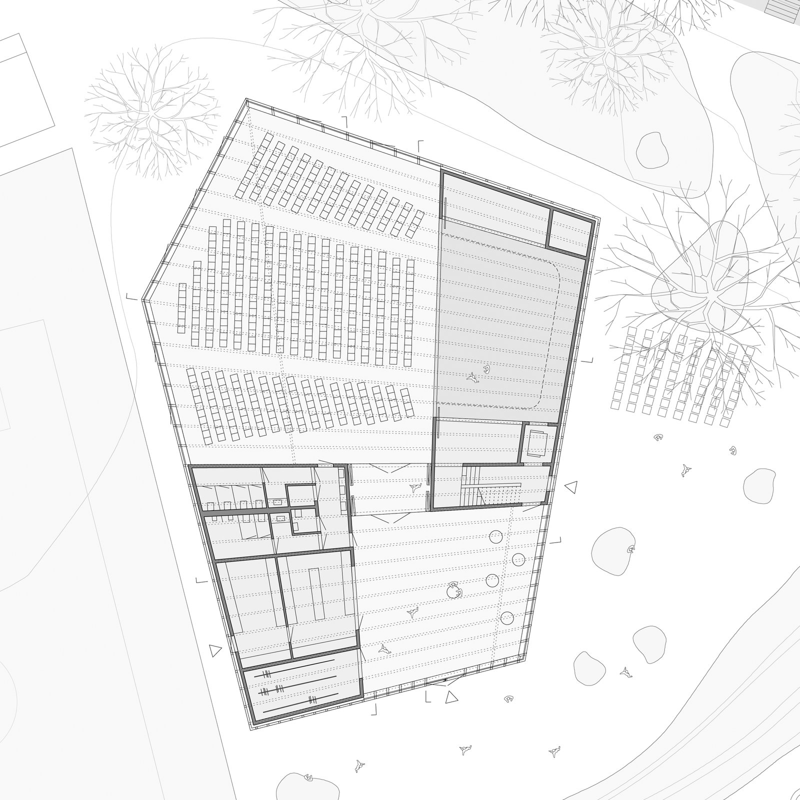 mlzd baa Raum Schule und Öffentlichkeit Grundriss