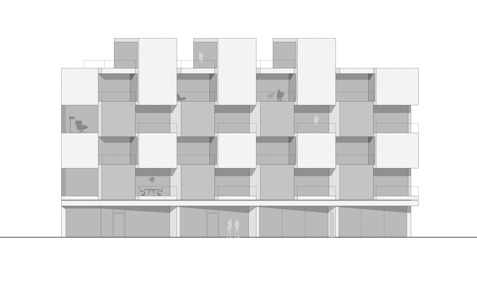 mlzd bav Wohn Geschäftshaus Bavière Ansicht