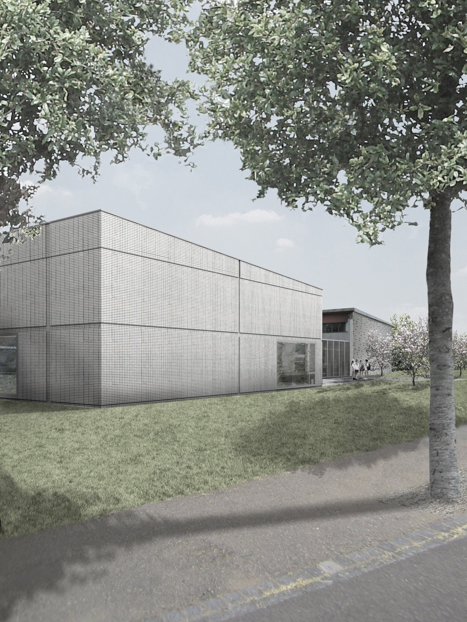  mlzd chat Turnhalle Schulhaus Châtelet aussen