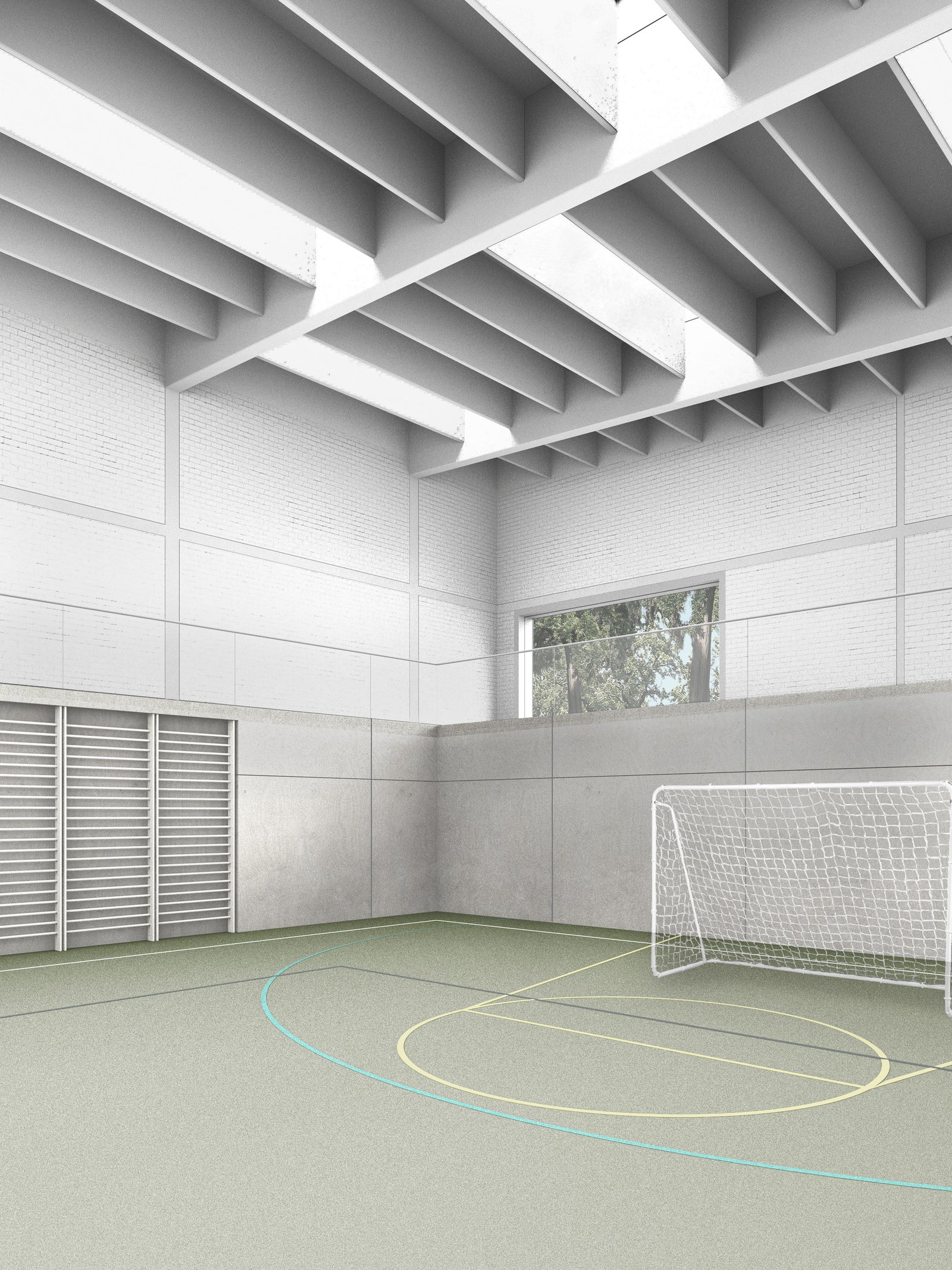  mlzd chat Turnhalle Schulhaus Châtelet innen