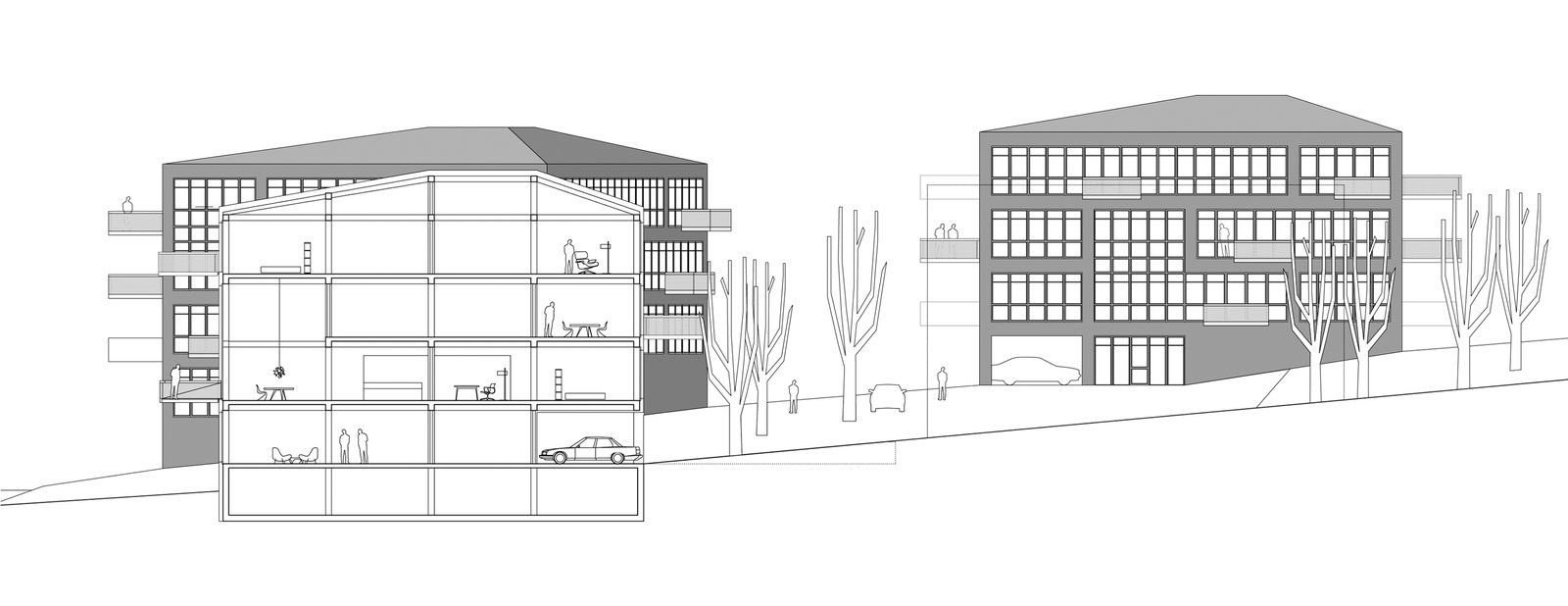 mlzd loft Ideenwettbwerb Loftkonzept Schnitt