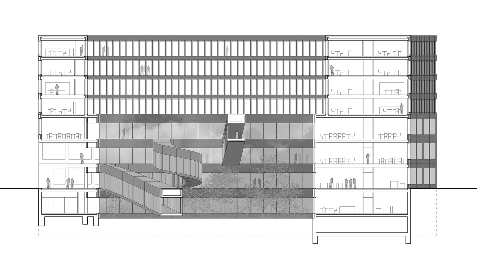 mlzd lux maison de l'Ingenieur Fassade Schnitt
