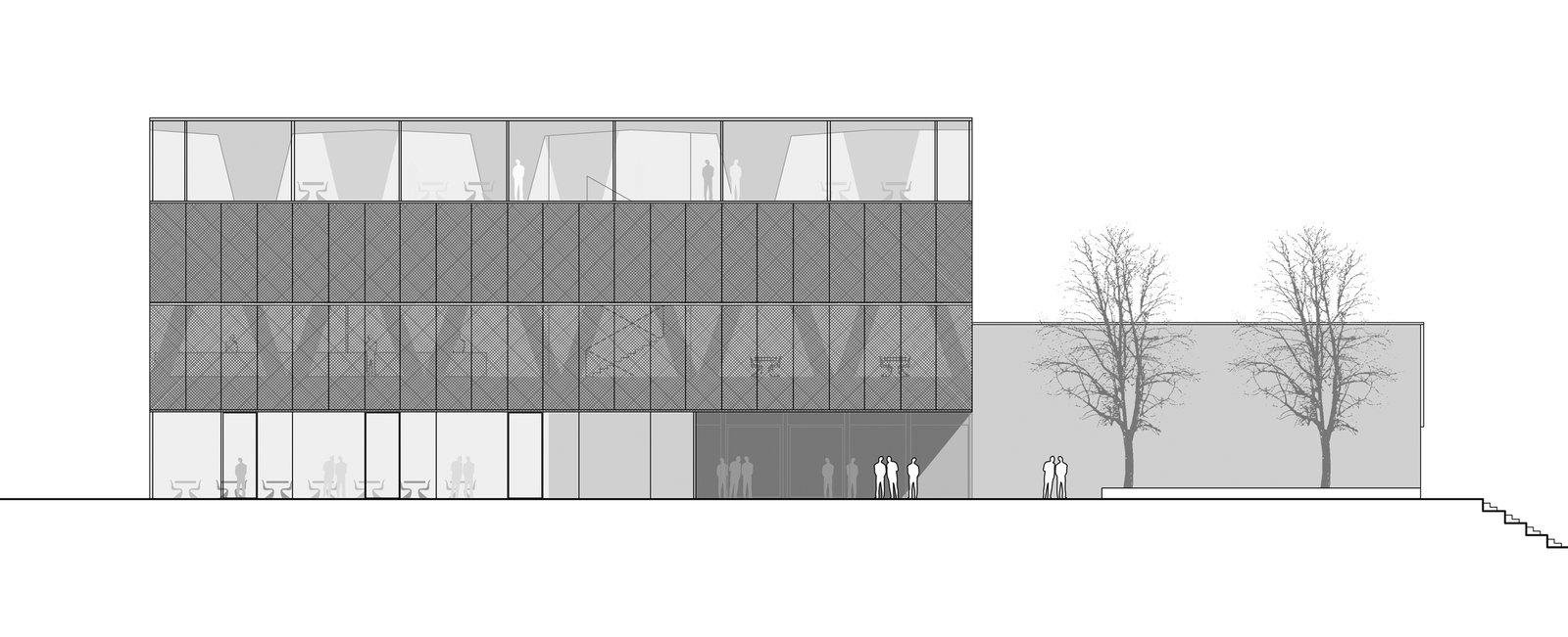 Mensa und Mediothek Kantonsschule Ansicht