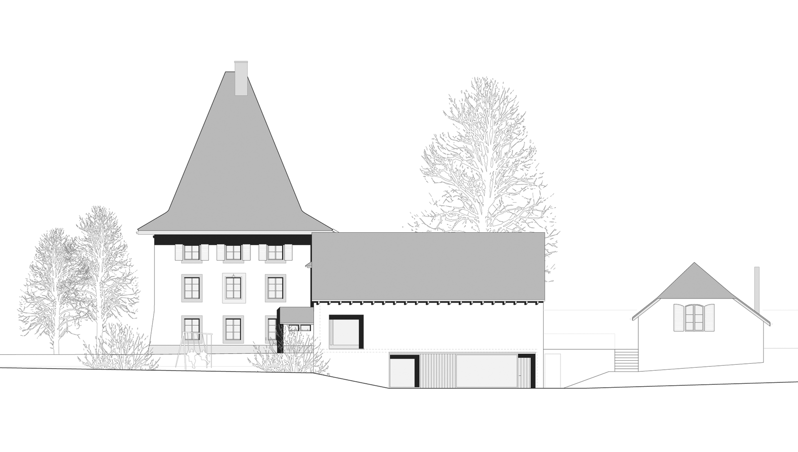 mlzd mun Schulhaus Muntelier Ansicht