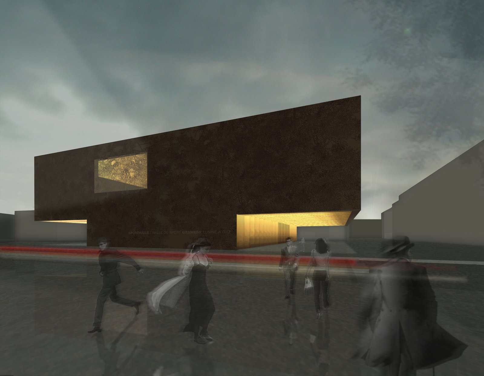 mlzd shb Wettbewerb Sporthalle Biel aussen