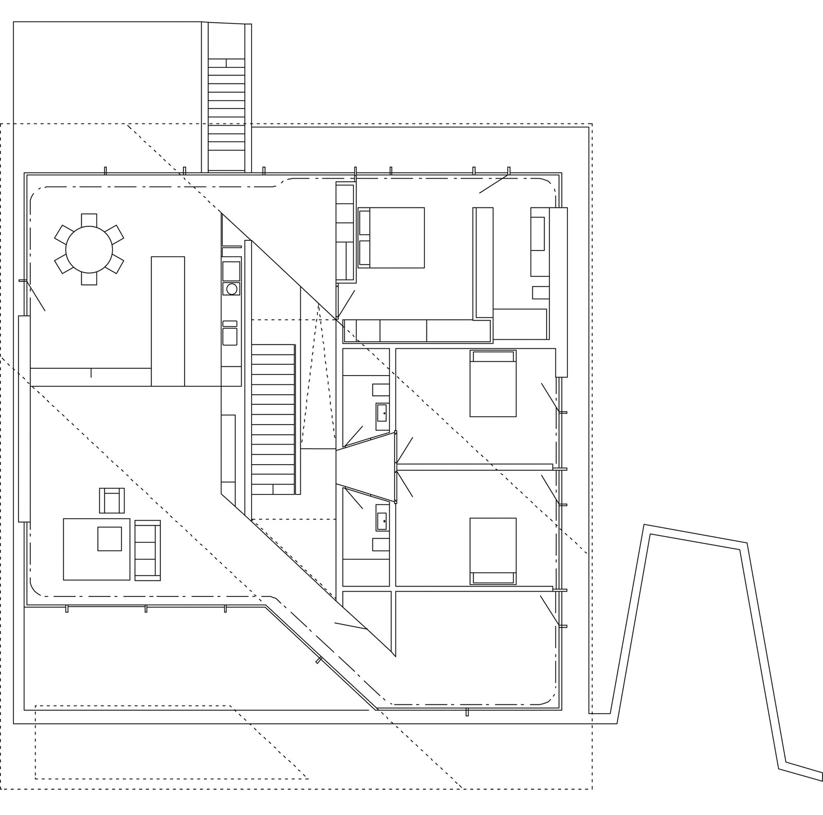 mlzd stam Villa in Mörigen Obergeschoss