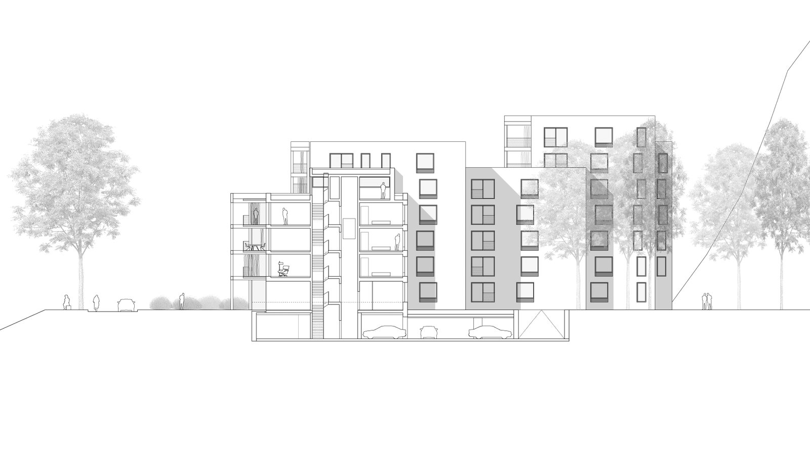 mlzd uwb Überbauung Uferweg Schnitt