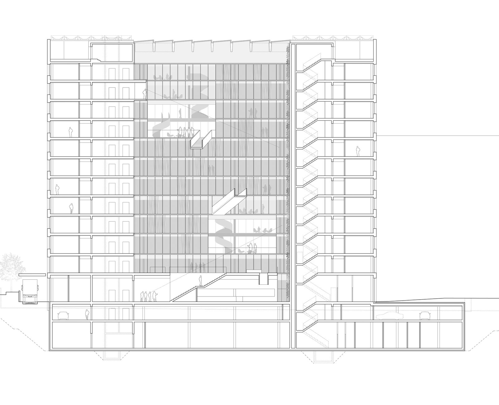 mlzd vmz Verwaltungsgebäude Meilen Schnitt