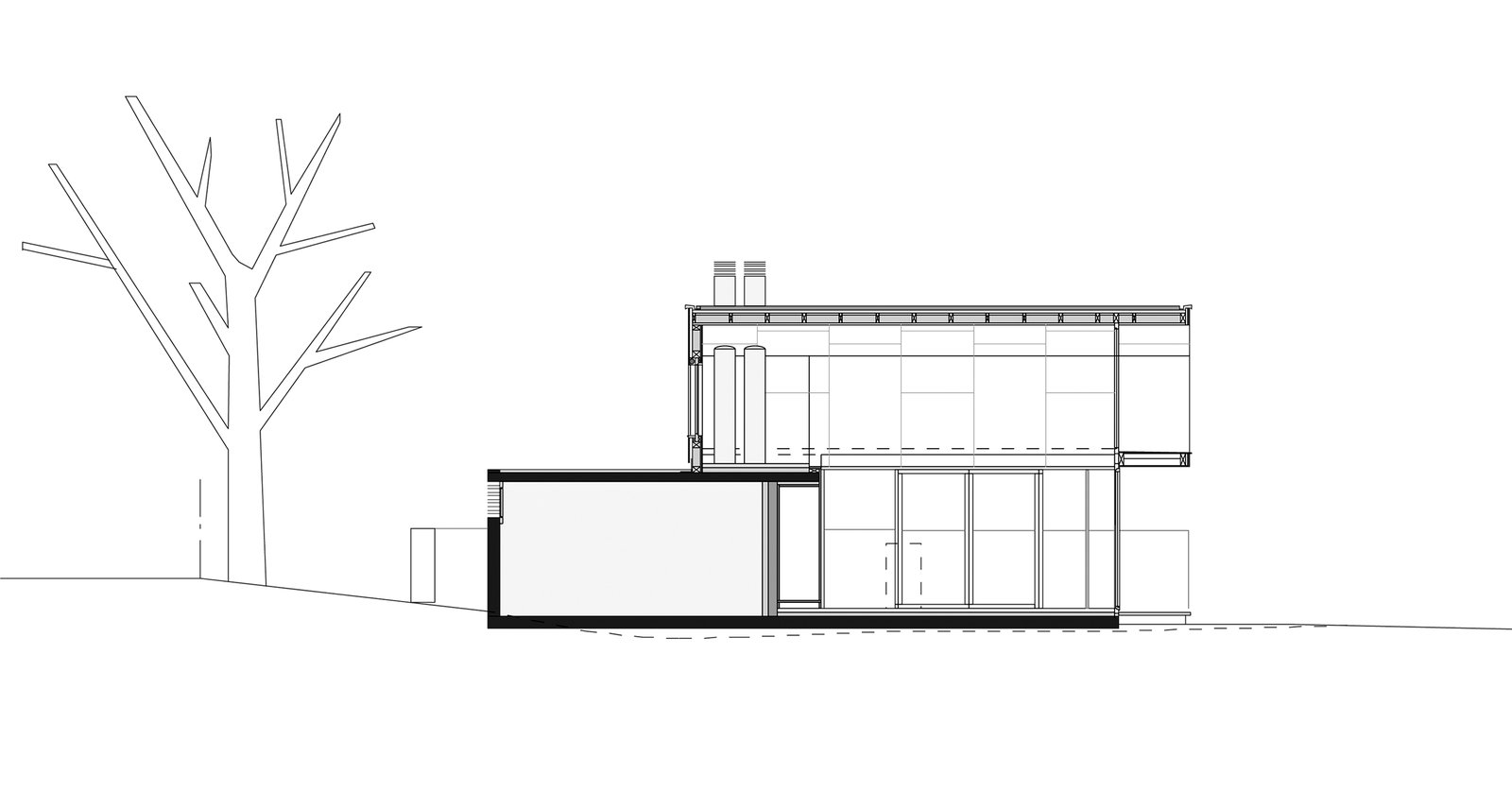 mlzd wei Neubau Haus Weidner Schnitt