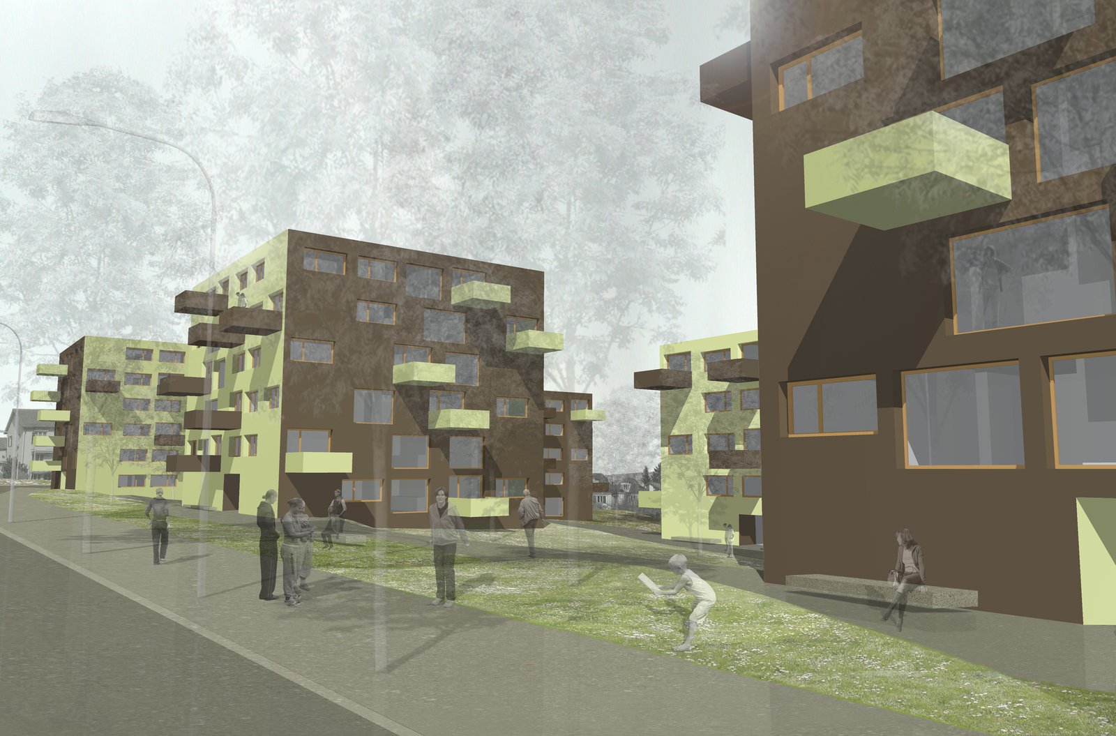 mlzd wzh Wohnsiedlung Rautistrasse Fassade