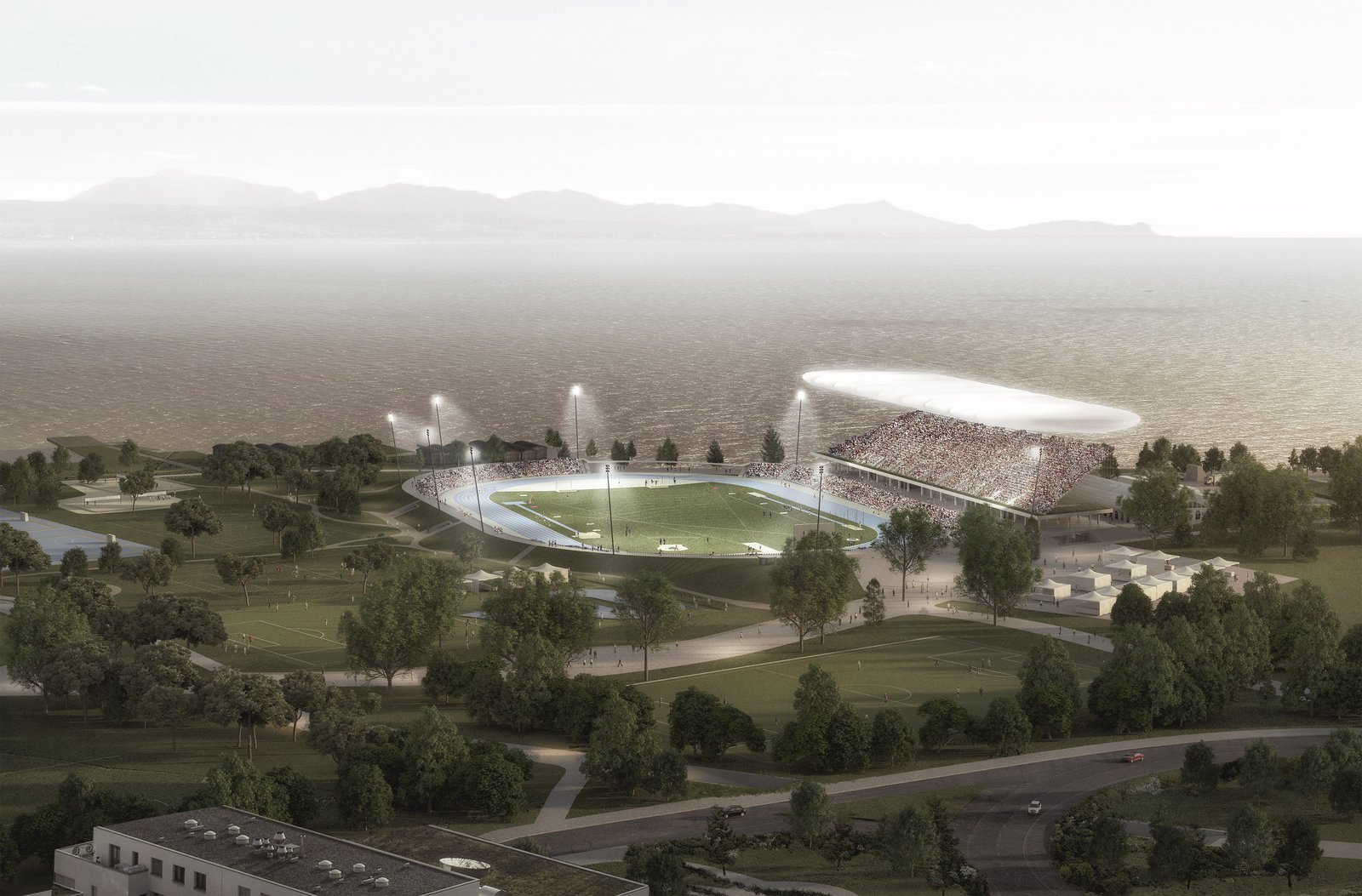 mlzd scl Leichtathletikstadion Lausanne Vogelpersp