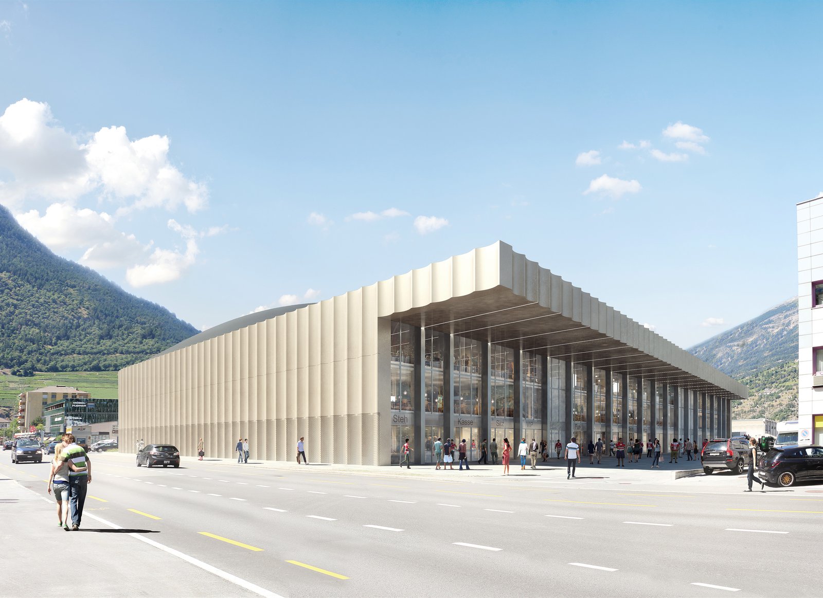 mlzd_ehv_Eissporthalle_Visp_Neubau_Vis_Aussen