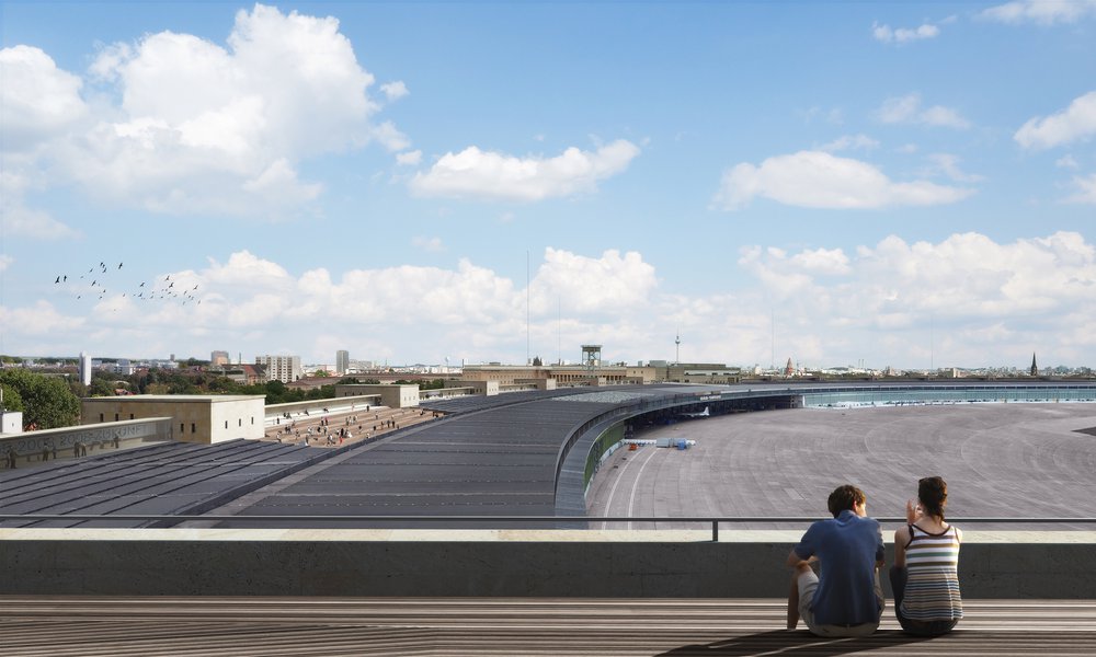 FLUGHAFENGEBÄUDE TEMPELHOF – GESCHICHTSGALERIE AUF DEM DACH, Umbau