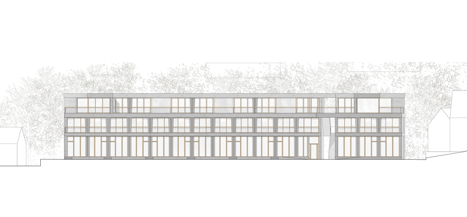 mlzd svb Neubau für individuelles Wohnen Ansicht