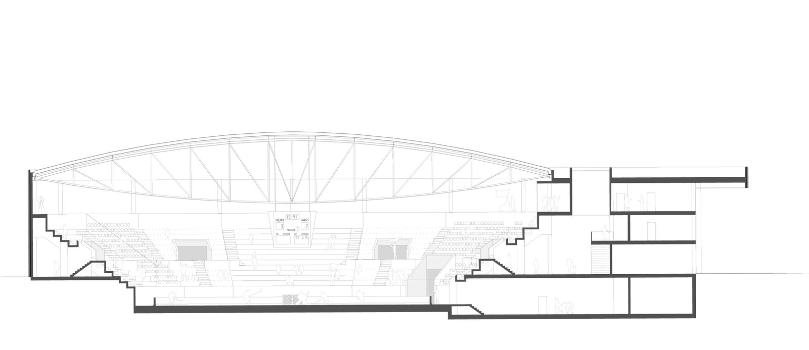 mlzd_ehv_Eissporthalle_Visp_Neubau_Schnitt 01