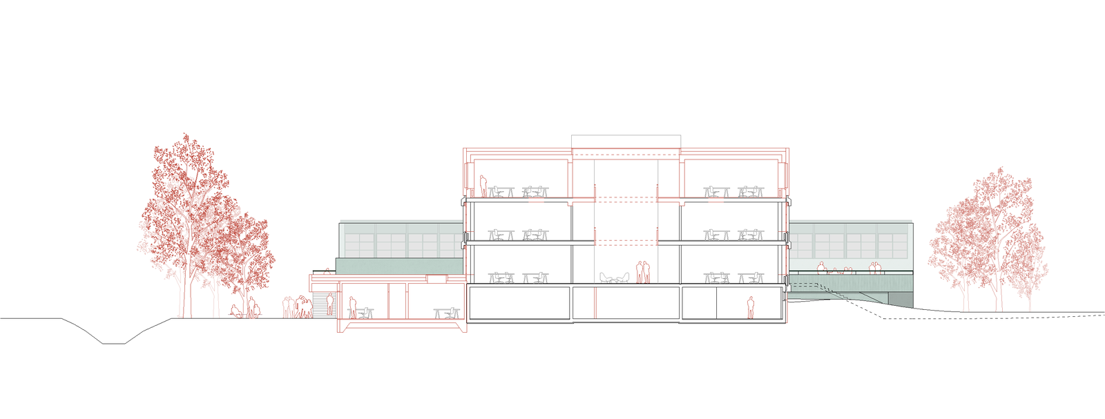 Schulanlage Schützenmatt Querschnitt B