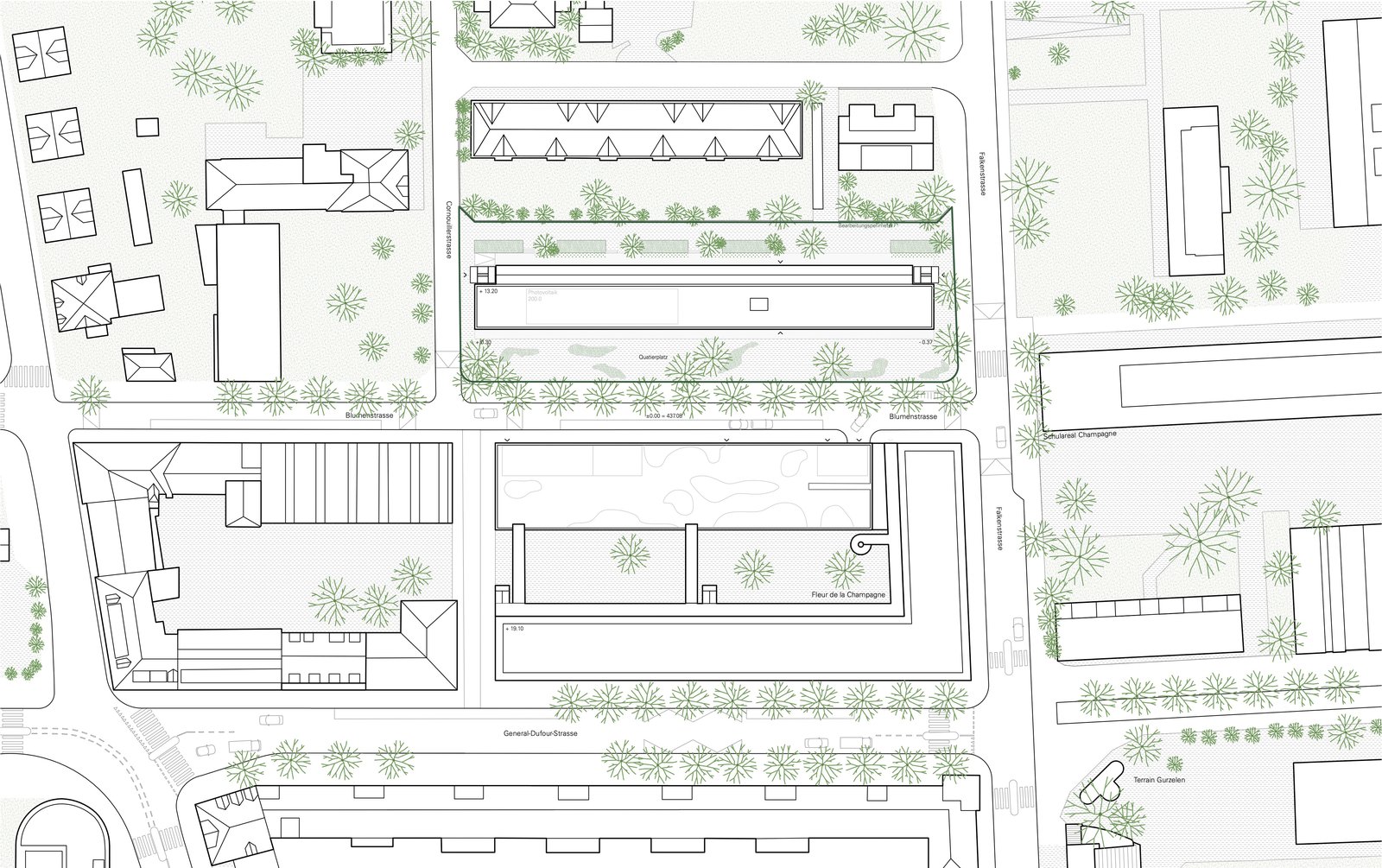 :mlzd Wettbewerb Blumenstrasse Nord Situationsplan