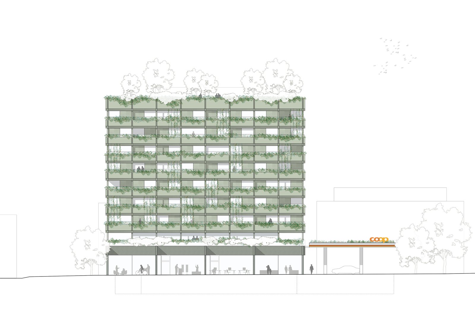 :mlzd - bsl wohnhochhaus - Ansicht